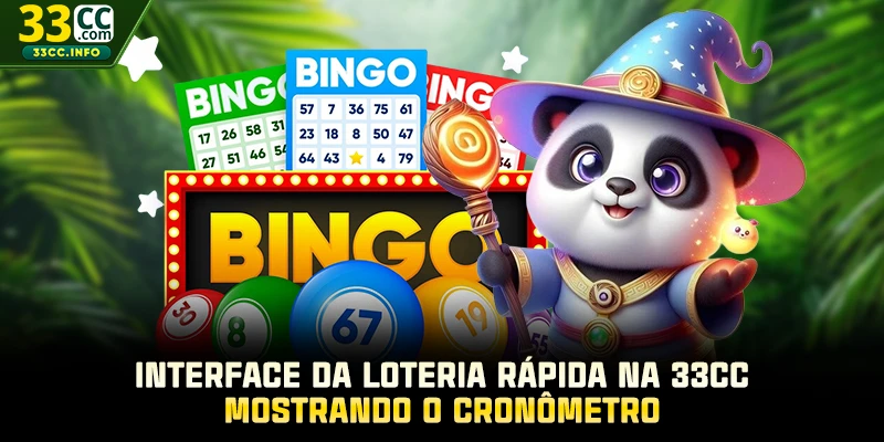 Interface da loteria rápida na 33CC mostrando o cronômetro